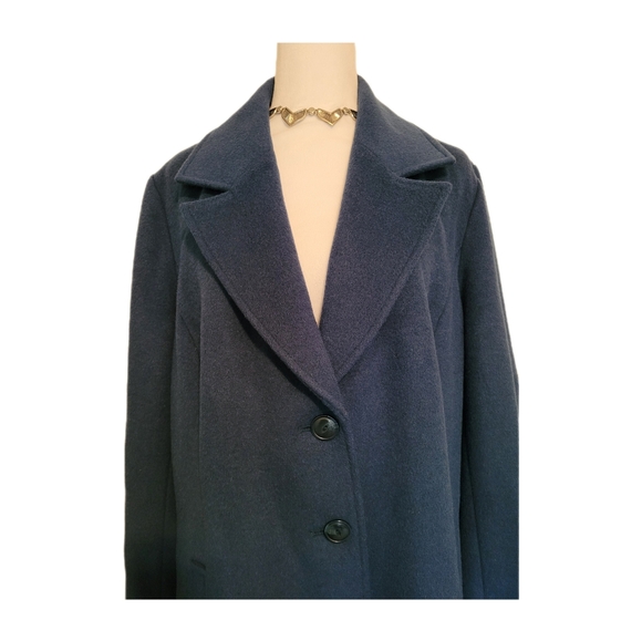 J Jill Wool Blend Marina Blue Peacoat Jacket  Size L EUC - Picture 3 of 11